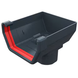 Freefoam Square Stopend Outlet - Anthracite Grey