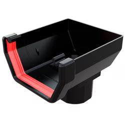 Freefoam Square Stopend Outlet - Black