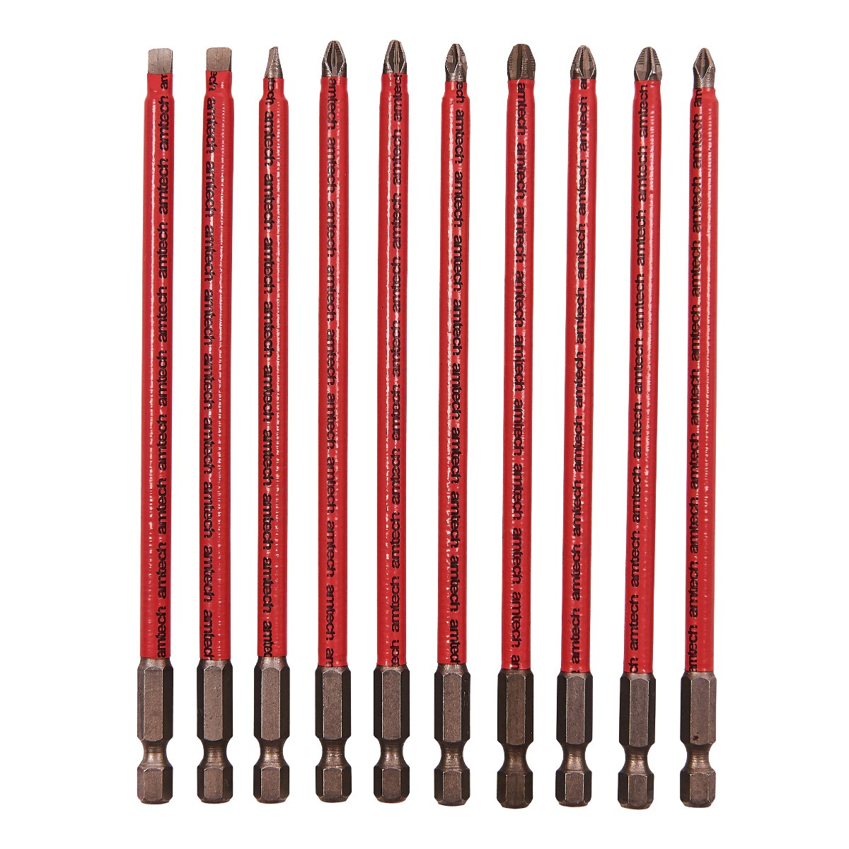 10pc - 150mm Non-Slip Hex Shank Drill Bit Set