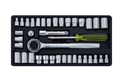 Blue Spot Tools 40 PC 1/4" & 3/8" Socket Set (4-13mm) (5/32"-3/8")