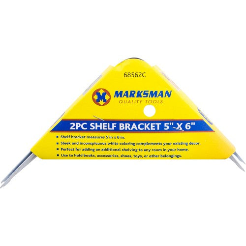 Marksman - 2pc Shelf Bracket 12.5 x 15cm (5" x 6")