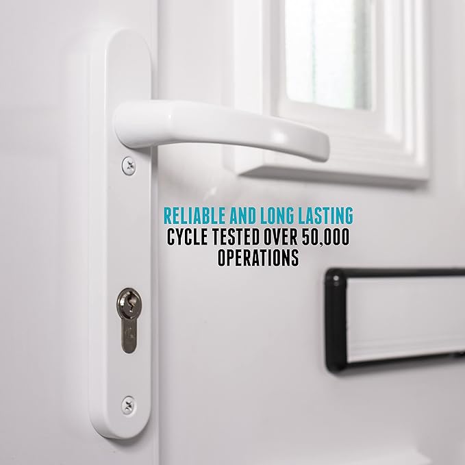 UPVC Door Handles Set - 92PZ - Backplate 212mm x 34mm White/Brass/Chrome