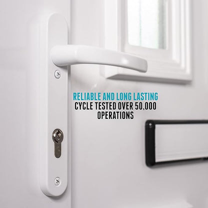 UPVC Door Handles Set - 92PZ - Backplate 212mm x 34mm White/Brass/Chrome