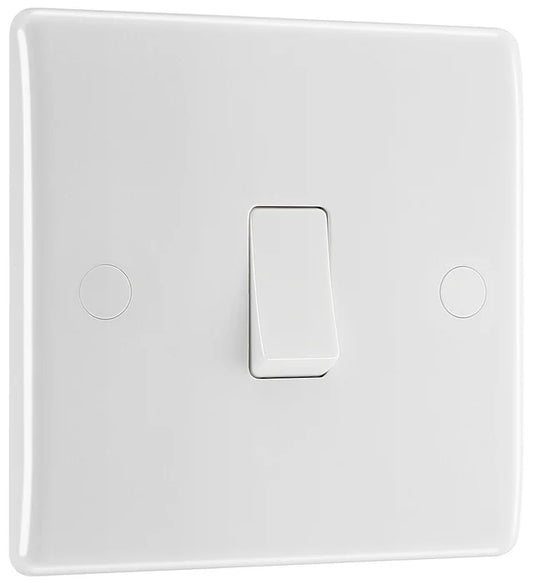 BG Electrical - 813 White Round Edge Intermediate Light Switch 10A