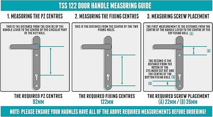 UPVC Door Handles Set - 92PZ - Backplate 212mm x 34mm White/Brass/Chrome