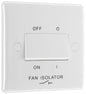 BG Electrical - 815 White Round Edge Fan Isolator Switch TP 10A