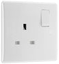 BG Electrical - 821 White Round Edge 13A SP Single Socket