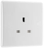 BG Electrical - 823 White Round Edge 13A Single Unswitched Socket