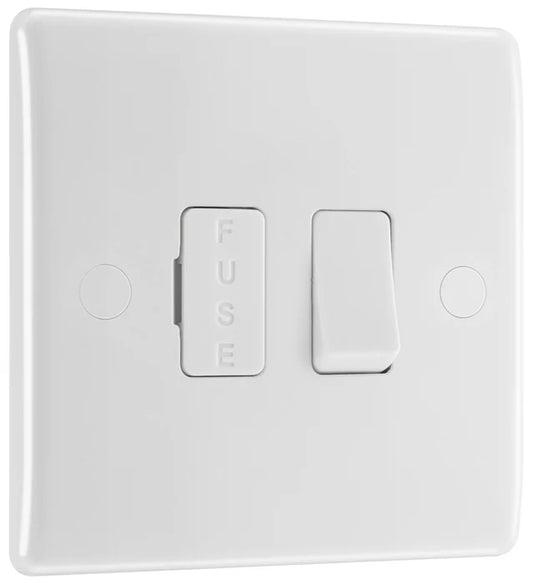 BG Electrical - 850 White Round Edge Switched Spur 13A