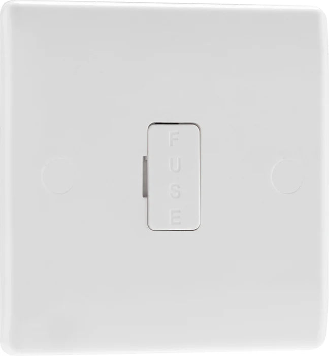 BG Electrical - 854 White Round Edge Unswitched Spur 13A