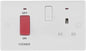 BG Electrical - 870 White Round Edge DP Cooker + Socket + Neon