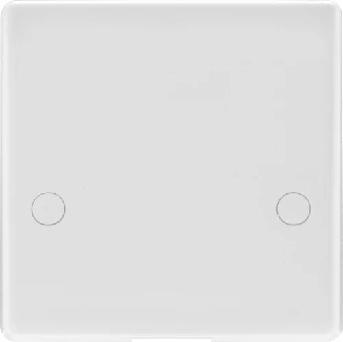 BG Electrical - 879 White Round Edge 45A Flex Outlet Plate Bottom Entry