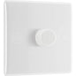 BG Electrical -  881 White Round Edge 2-Way Single Trailing Edge Dimmer Push On/Off