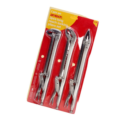 3 pcs Long Reach Locking Pliers Set