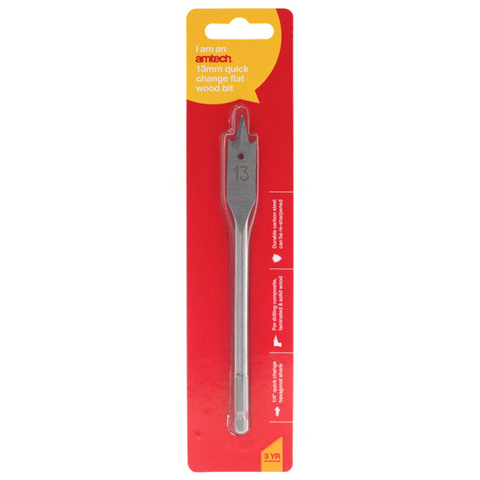 13mm X 152mm Quick Change Flat Wood Hex Shank Drill Bit