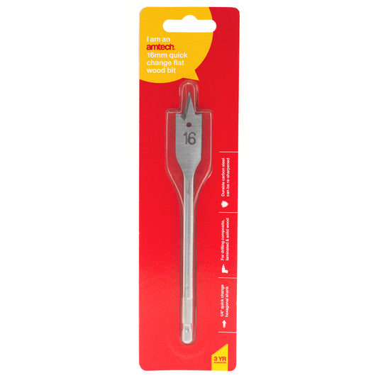 16mm X 152mm Quick Change Flat Wood Hex Shank Drill Bit