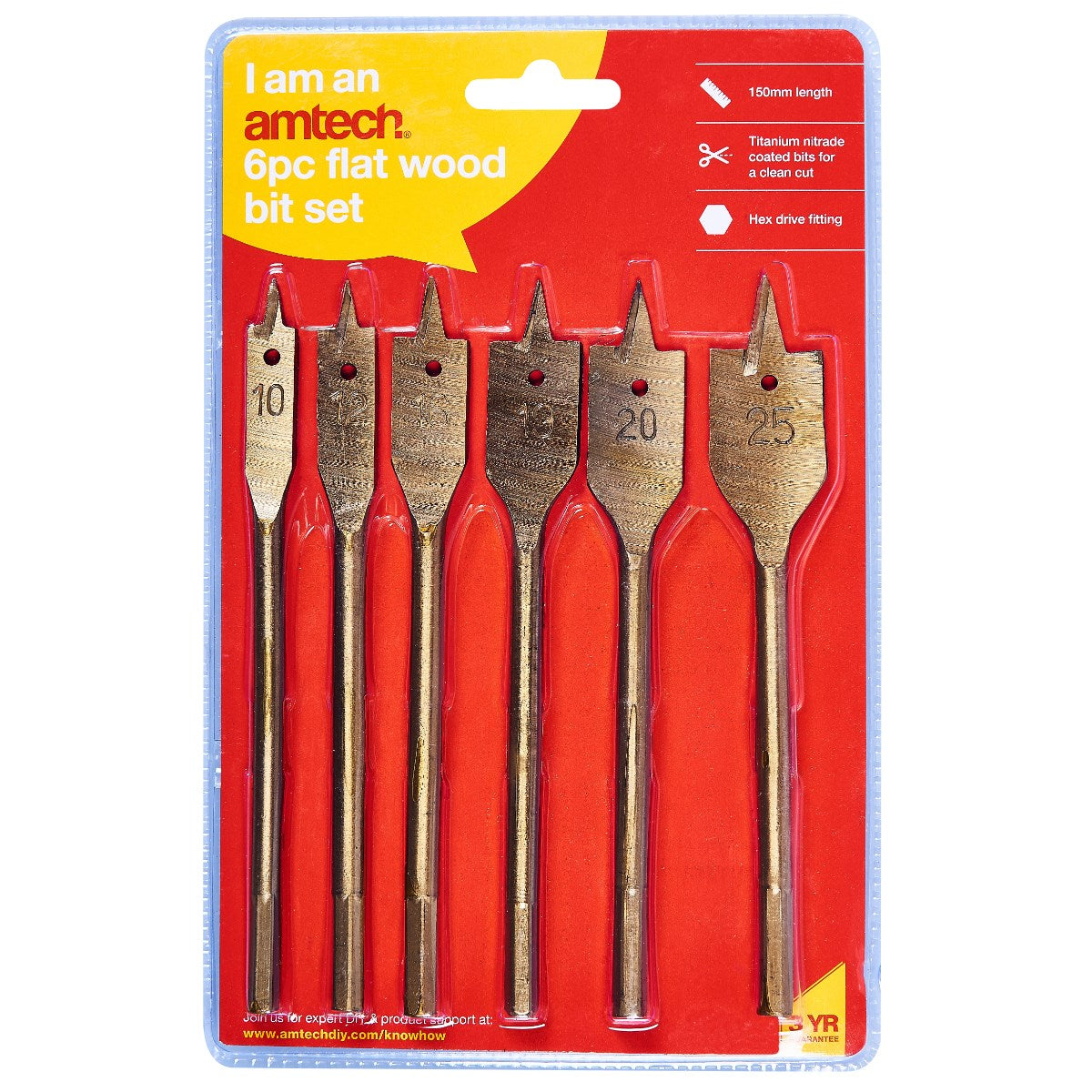 Flat Wood Bit Set – Titanium Hex Shank Drill Bit Set