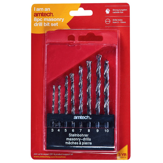 8pc Masonry Drill Bit Set