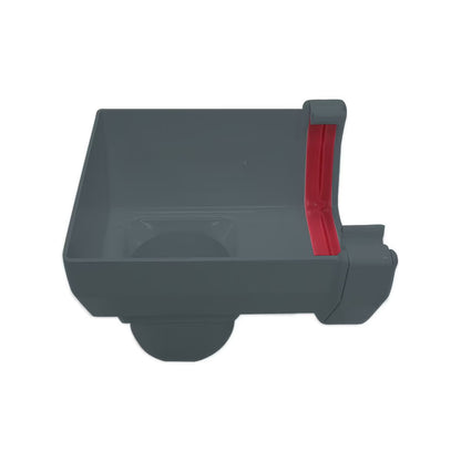 Freefoam Square Stopend Outlet - Anthracite Grey