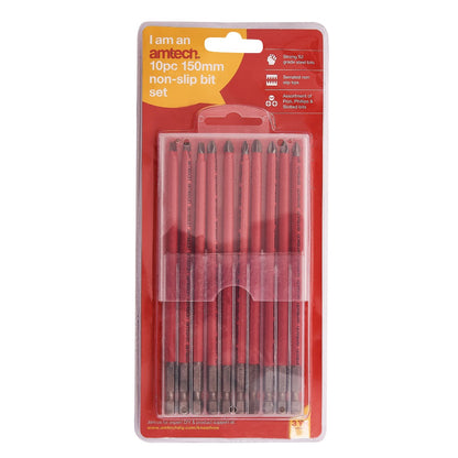 10pc - 150mm Non-Slip Hex Shank Drill Bit Set