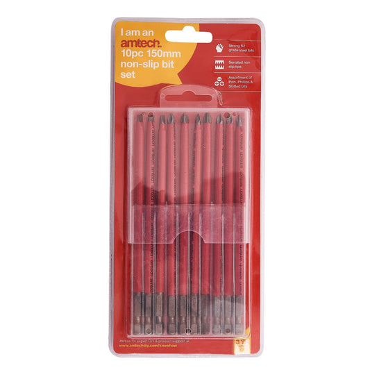 10pc - 150mm Non-Slip Hex Shank Drill Bit Set