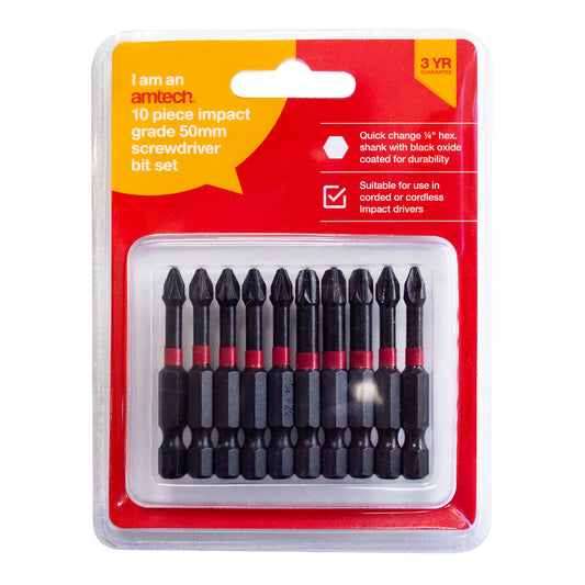10pcs 50mm Impact Screwdriver Bits