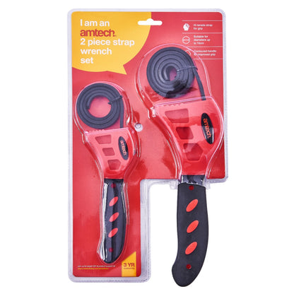 2pc Strap Wrench Set