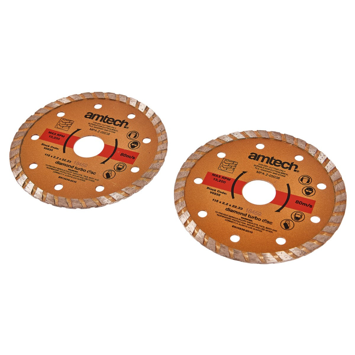 2pc 115mm (4-1/2″) Diamond Turbo Disc Set