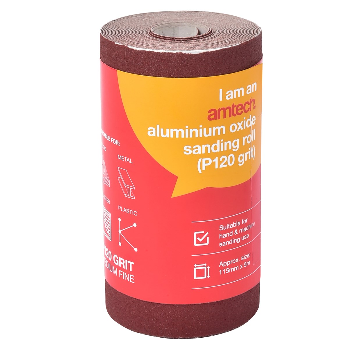 115mm x 5m (P120) - Aluminium Oxide Sanding Roll