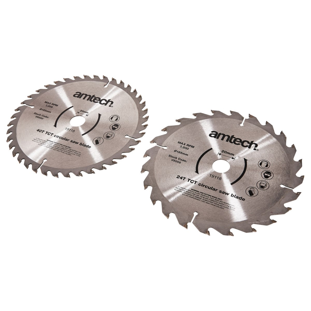 2pc - 185mm Circular Saw Blade Set (24T/40T)