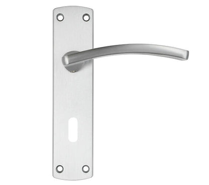 Toledo Contract Range Door Handles On Backplate, Satin Chrome - ZPA031-SC