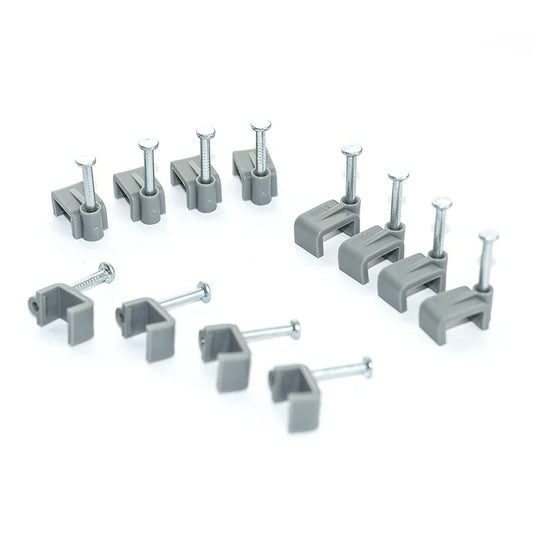 BG Electrical - CCF2.5/50 Grey Twin & Earth 2.5mm Cable Clips - 50 Pack