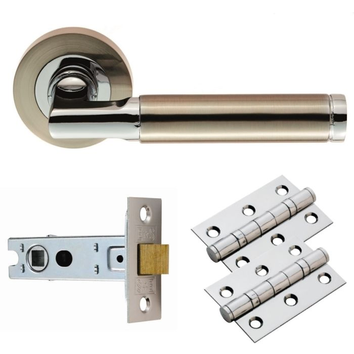 Carlisle Brass GK006SNCP/INTB Belas Latch Pack Satin Nickel/Polished Chrome