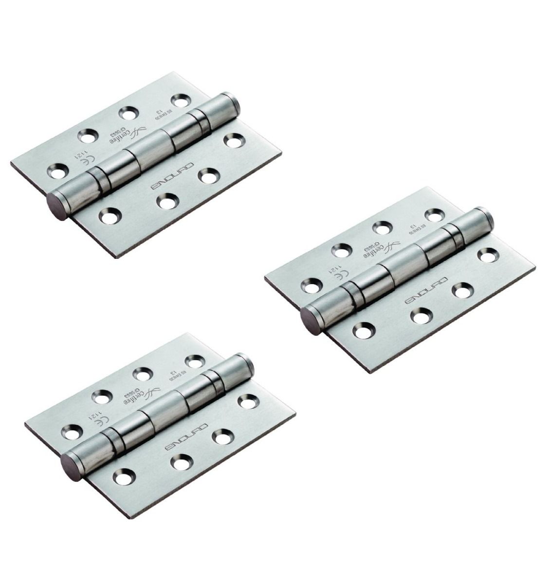 Eurospec HIN1433P/13SSS/3P Eurospec 102 X 76 X 3mm Ball Bearing Hinge - Grade 13 Satin Stainless Steel