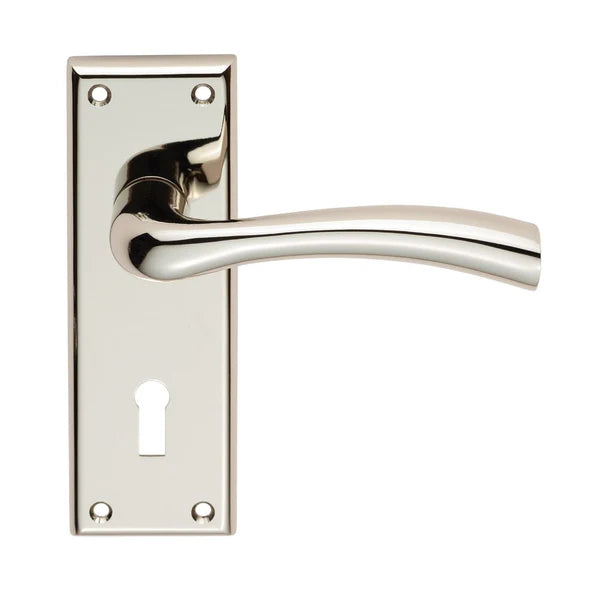 Serozzetta Cinquanta Lever on Lock Backplate - Polished Nickel